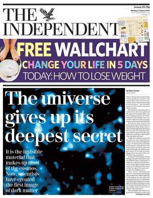 Front cover of the Independent newspaper, 8th Jan 2007