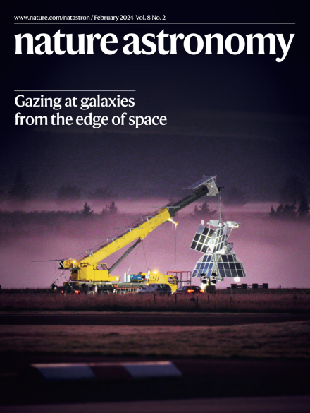 Front cover Nature Astronomy magazine, 21st Feb 2024