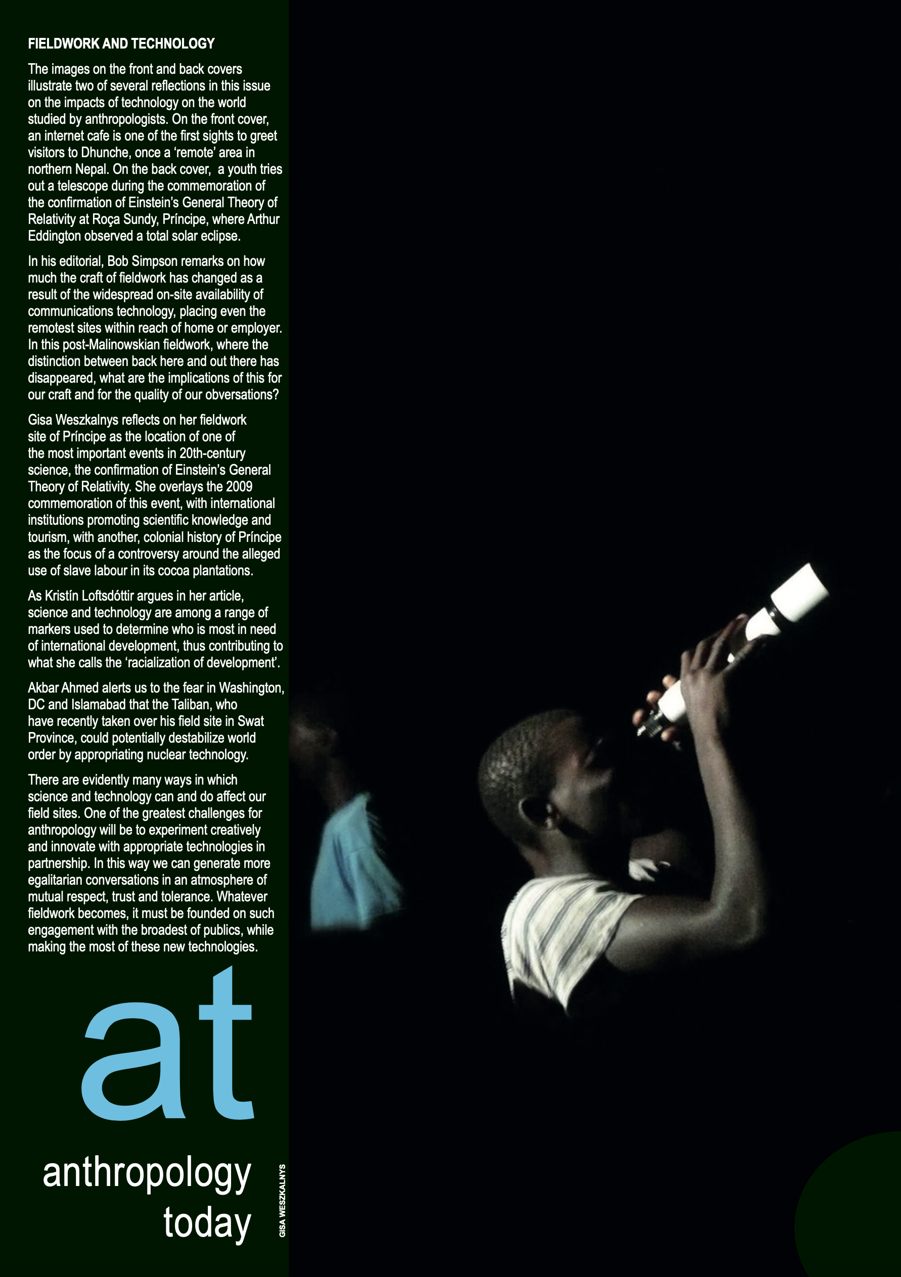 Cover of Anthropology Today, October 2009