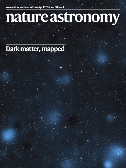 Front cover Nature Astronomy magazine, 22nd Apr 2026